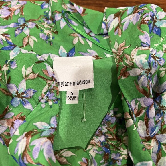 Skylar Madison Dresss Women Small Green Floral Long Sleeve Mini1‎ - Picture 7 of 13